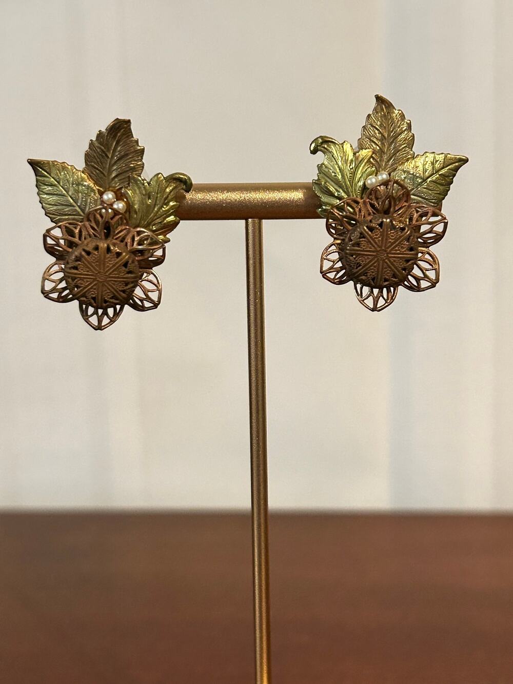 Vintage Harvest Gold Tone Post Earrings NWOT